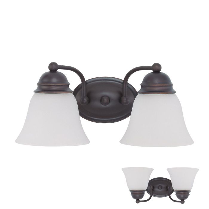 Nuvo 60 3356 2 Bulb Bathroom Vanity Light Bath Fixture With Frosted Glass Globes Oil Rubbed Bronze Greydock Com