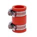 Fernco 1056-075 3/4-in. Flexible PVC Pipe Coupling for Cast Iron and Plastic Plumbing Connections in Red