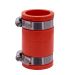 Fernco 1056-125 1-1/4 in. Flexible PVC Pipe Coupling for Cast Iron and Plastic Plumbing Connections in Red