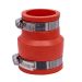 Fernco 1056-215 Reducing 2 in. x 1-1/2 in. Flexible PVC Pipe Coupling for Cast Iron and Plastic Plumbing Connections in Red