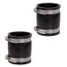 Fernco 2-Pack 1056-22 2-in. Flexible PVC Pipe Coupling for Cast Iron and Plastic Plumbing Connections in Black