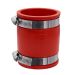 Fernco 1056-22 2 in. Flexible PVC Pipe Coupling for Cast Iron and Plastic Plumbing Connections in Red