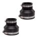 Fernco 2-Pack 1056-32 Reducing 3-in. x 2-in. Flexible PVC Pipe Coupling for Cast Iron and Plastic Plumbing Connections in Black