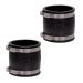 Fernco 2-Pack 1056-33 3-in. Flexible PVC Pipe Coupling for Cast Iron and Plastic Plumbing Connections in Black