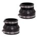 Fernco 2-Pack 1056-43 Reducing 4-in. x 3-in. Flexible PVC Pipe Coupling for Cast Iron and Plastic Plumbing Connections in Black