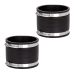 Fernco 2-Pack 1056-44 4-in. Flexible PVC Pipe Coupling for Cast Iron and Plastic Plumbing Connections in Black