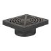 StormDrain FSD-044-SCB 6-inch Black Square Bottom Outlet Grate with Adapter Basin