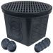 StormDrain FSD-3017-20BKIT-6 20 in. Large Round Catch Basin with Grate Kit, Black 