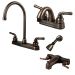 Ultra Faucets RV/Mobile Home Travel Trailer Kitchen and Lav Faucetwith Shower Head and Diverter Update Combo Kit in Oil Rubbed Bronze