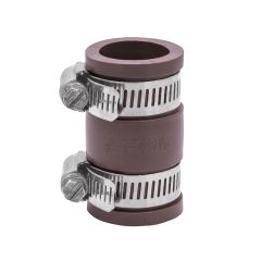 Fernco 1056-075 3/4-in. Flexible PVC Pipe Coupling for Cast Iron and Plastic Plumbing Connections in Brown