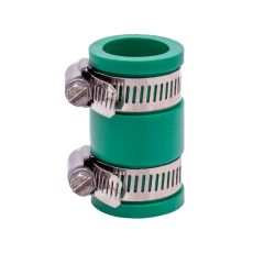 Fernco 1056-075 3/4-in. Flexible PVC Pipe Coupling for Cast Iron and Plastic Plumbing Connections in Green