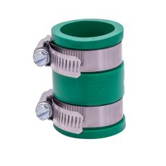 Fernco 1056-100 1 in. Flexible PVC Pipe Coupling for Cast Iron and Plastic Plumbing Connections in Green