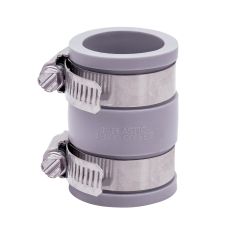 Fernco 1056-100 1 in. Flexible PVC Pipe Coupling for Cast Iron and Plastic Plumbing Connections in Gray