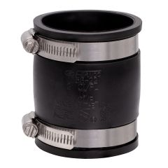 Fernco 1056-22 2-in. Flexible PVC Pipe Coupling for Cast Iron and Plastic Plumbing Connections in Black