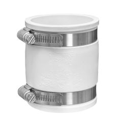 Fernco 1056-22 2 in. Flexible PVC Pipe Coupling for Cast Iron and Plastic Plumbing Connections in White