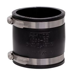 Fernco 1056-33 3-in. Flexible PVC Pipe Coupling for Cast Iron and Plastic Plumbing Connections in Black