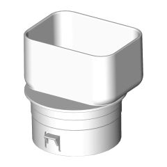 Downspout Adapter Offset Landscaping Drain Pipe 3" x 4" x 4", White