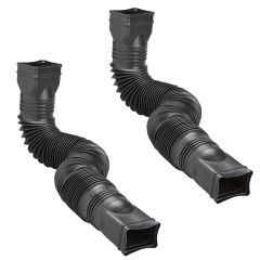 Amerimax Black Flexible Downspout Extension Gutter Connector Rainwater Drainage, 2-Pack