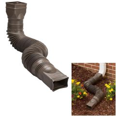 Amerimax 85019 Brown Flexible Downspout Extension Gutter Connector Rainwater Drainage, 25 to 55 inches