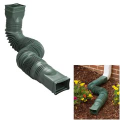 Amerimax 85011 Green Flexible Downspout Extension Gutter Connector Rainwater Drainage, 25 to 55 inches
