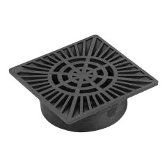 StormDrain FSD-064-S 6-inch Black Square Bottom Outlet Drain Grate
