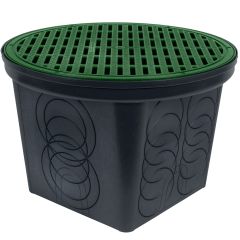 2-Pack StormDrain FSD-3017-20BKIT-6 20 in. Large Round Catch Basin with Green Grate Kit