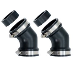 Fernco 2-Pack Qwik Ell 2 in. 45-Degree Hub Flexible PVC Fitting Includes Optional 1.5 in. Reducer Bushing