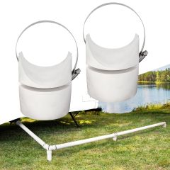 Fernco QwikCamp RV and Camper Sewer Waste Connection System Pipe Stands in White