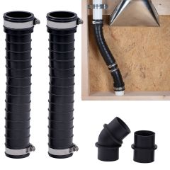 Fernco QwikFlex 24" Flexible Pipe Connector Kit Offset for Hard To Reach 1-1/4 and 1-1/2" DWV Connections 
