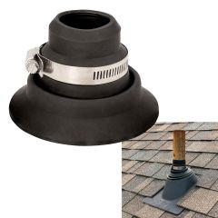 Roof Collar Repair Boot Vent Flashing UV Resistant - Fits 1.5" - 2" Pipe, Made in the USA