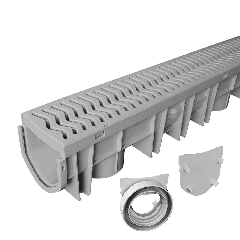 Source 1 Drainage Premium Trench & Driveway Channel Drain Kit With Grate 