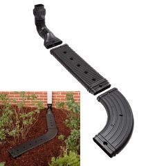 Amerimax 4601 Stealthflow Low Profile Downspout Kit plus Extension and Elbow Adapter, Black