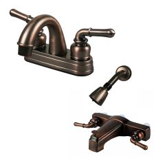 Ultra Faucets RV/Mobile Home Travel Trailer Lav Faucet, Shower Head, and Diverter Update Combo Kit in Oil Rubbed Bronze