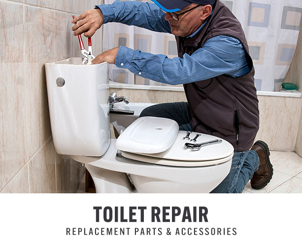 Toilet repair replacement parts and accessories.